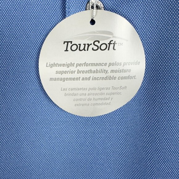 PGA Tour Golf Polo Shirt Mens Marina Blue L Licensed TourSoft Long-Sleeve - Picture 12 of 12
